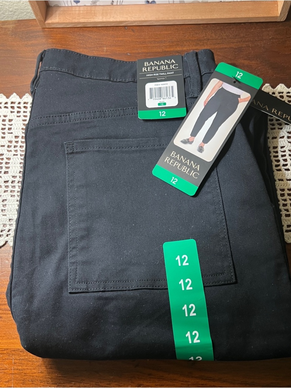 Banana Republic Black High-Rise Twill Pants
